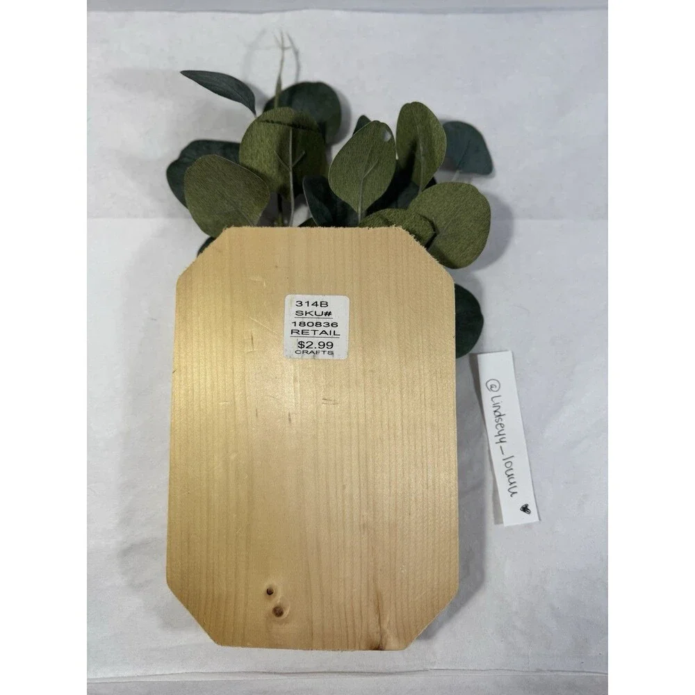 Handmade Boho String Art Wall Vase with Faux Eucalyptus 7x15”